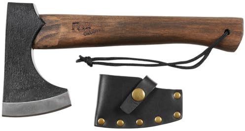 Fox Outdoor Axt, Viking, Holzstiel, Lederscheide