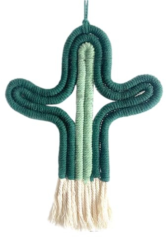 Ciel Macramé Mural Décoration, Cactus Faite à la Main Tenture Déco Murale Tapisserie Tissée pour Deco Chambre Enfant, Decoration Chambre Bebe, Décoration murale belle pour décoration de maison bohème
