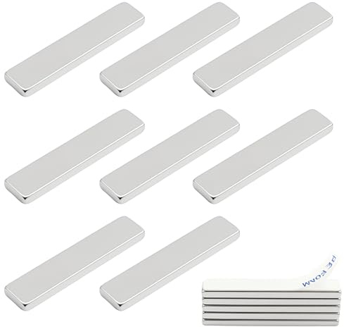 Flewdart 8pcs Imanes Neodimio Neodimio Potente Rectangular 40x10x3mm, Imán Adhesivo Fuerte, Iman Autoadhesivo Con Cinta De Doble Cara (8, 40x10x3mm)