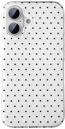 QLTYPRI for iPhone 17 Case Cute Polka Dot Phone Case, White | Polka Dot Aesthetic Phone Case for Girls Women, Raised Camera Protection, Durable TPU Slim Shockproof Protective Phone Cover
