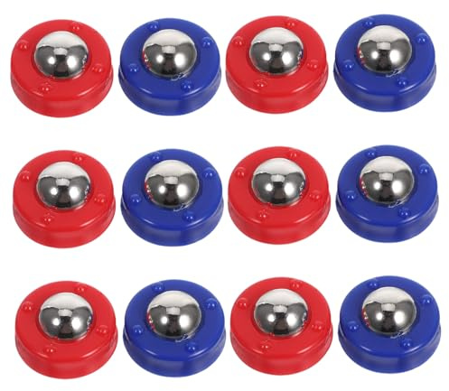 HONITANO Discos De Tejo para Niños 24 Piezas (12 Azules 12 Rojos) Plástico y Acero, Juego De Bolas De Bolos De Tejo Mini, Repuestos para Shuffleboard Interiores y Exteriores, Ocio Familiar