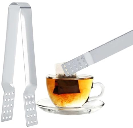 2 pezzi spremi bustine di tè, filtro per bustine di tè, pinze per bustine di tè in acciaio inossidabile, clip per bustine di tè, strumenti da, per cubetti di ghiaccio, zucchero,