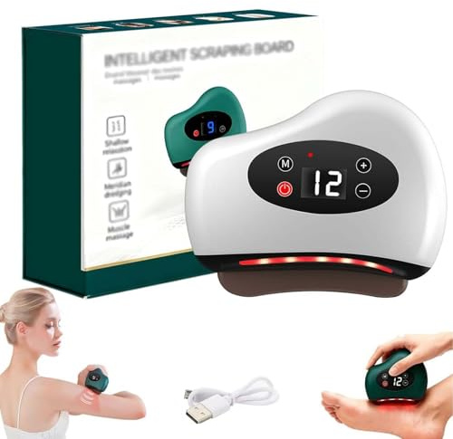 Thermaedge Foot Scraper, 3-in-1 Vibration Device for Muscle Care, Cordless Heated Gua Sha Massage Scraper, Fascia Massage Tools for Deep Tissue, for Feet Calves Neck, Shoulders & Back