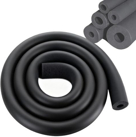 Rohrisolierung Schaumstoff 6-60mm Rohrdämmung Schaumstoff Wasserdichter Schaumschlauch Schwarz isolierung Heizungsrohre für Rohrisolierungen Fitnessgeräte Schwarz 1.8m(ID3/4 (19mm))