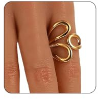 Floruvia Gold Rings, Acciaio Inossidabile Resistente, Anello Adattabile Stile Chunky per Pollice, Anello Essenziale per Nocca per Donna Uomo