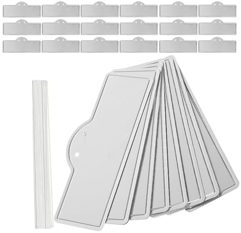 HIAKDOFT 50 Étiquettes Métalliques en Aluminium Résistantes aux Intempéries pour Plantes de Jardin d'Extérieur Plaques d'Identification pour Fleurs Arbres et Légumes Kit 100 Attaches pour