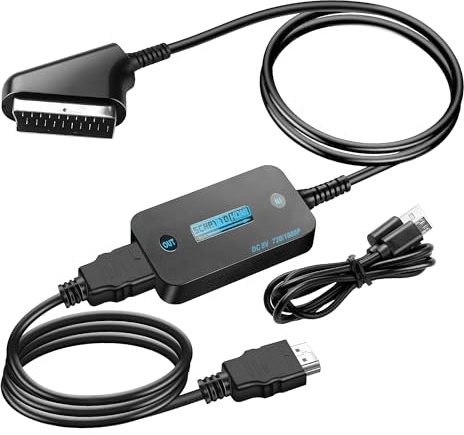 Câble convertisseur péritel vers HDMI mâle entrée péritel vers sortie HDMI avec commutateur 720p/1080p pour magnétoscope, VHS, DVD, STB, Sky Box, PS2, PS3, Wii vers HDTV et projecteur
