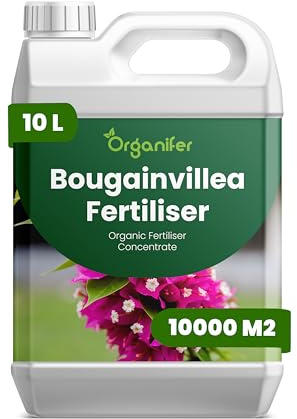 Bougainvillier Engrais Liquide - 10L - 2-1-8 NPK | Engrais Liquide Pour Fleurs Abondantes & Racines Fortes - Favorise Tiges & Vitalité - Organifer