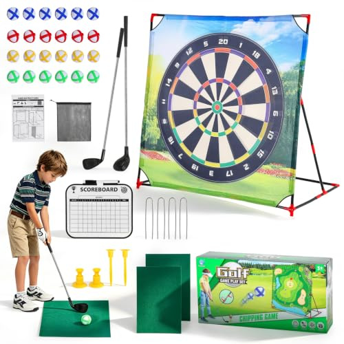 Kit Jeu Golf Battle, Mini-Golf Intérieur Extérieur pour Enfants Et Adultes | Kit Jeu Jardin Pour Adultes Comprenant 2 Clubs 24 Balles Et Un Tableau Scores Favorise Et L'apprentissage Techniques Golf