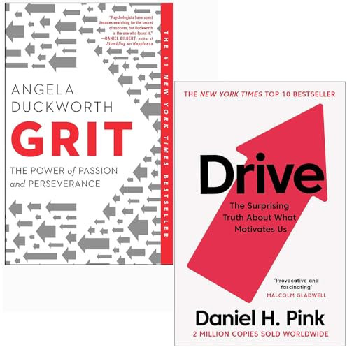 Grit: The Power of Passion and Perseverance & Drive The Surprising Truth About What Motivates Us 2 Books Collection Set
