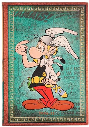 Paperblanks 13-Monatskalender 2025, Asterix der Gallier, Midi, Horizontal, Elastikband-Verschluss