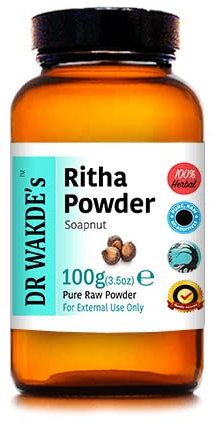 DR WAKDE'S Ritha Powder (Indian Soapnut | Sapindus trifoliatus) - 100g (3.5oz) | Pure, Raw & Dried Powder | Ayurvedic Herb | Vegan | Nothing Added, Nothing Removed | Same Day Dispatch
