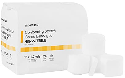 McKesson Conforming Stretch Gauze Bandages, Non-Sterile, 1 in x 1 7/10 yds, 24 Count