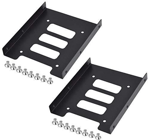 TRIXES Pack de 2 Kit de Montage pour Disque Dur Interne SSD Black Metal 2.2 Pouces à SSD à 3.2 Pouces - Support pour Disque Dur - Remplacement de Montage Hautes Performances pour Disque Dur