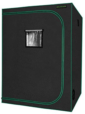 MELONFARM Grow-Zelt, hochreflektierendes 600D-Diamant-Mylar-Gewebe mit Beobachtungsfenster und Bodenschale für hydroponischen Indoor-Pflanzenanbau, 152,4 x 152,4 x 203,2 cm