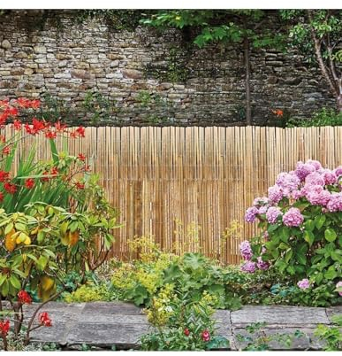 JARDIN202 - Cerramiento de Caña Partida Nacional para Exteriores - Privacidad 95%, Cosido con Alambre - Disponibles 1x5m, 1.5x5m, 2x5m | Rollo: 1 x 5 Metros -