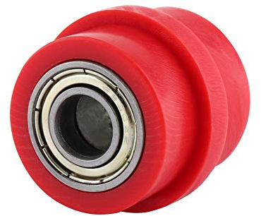 Guida della ruota del tenditore del cursore del rullo della puleggia della catena di trasmissione 8 mm/10 mm per moto ATV （M = 8mm, L = 10mm)(L-Rosso)