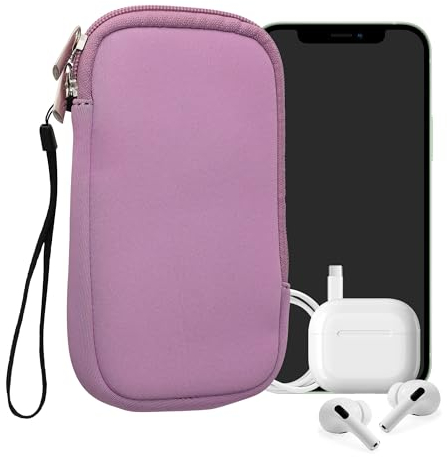 kwmobile Handytasche für Smartphones L - 6,5 - Neopren Handy Hülle Lavendel - Handy Tasche 16,5 x 8,9 cm Innenmaße
