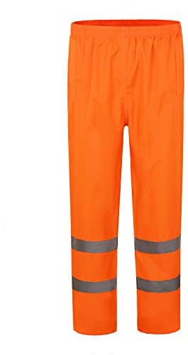 AYKRM Warning Rain Trousers Warnschutz Regen-Latzhose, warnregenhose Arbeitshose (Orange, S, s)