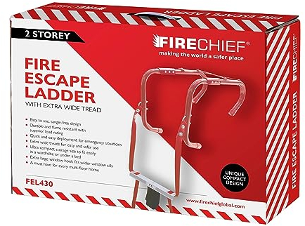 2 Storey Fire Escape Ladder – 14.1ft 4.30m Long - 300mm Wide Foot Hold