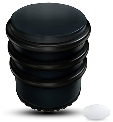 SilverRack Dörrstopp rostfritt stål svart hög [1 st] + 1 extra väggdörrstopp – premium dörrstopp utan borrning 1,1 kg – tung dörrstopp botten – 7,5 x 8 cm dörrstopp