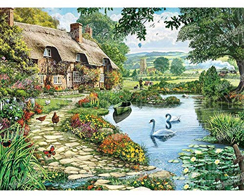 Zdklfm69 Malen nach Zahlen Ölgemälde nach Zahlen Landschaft Kunst Ölbild Auf Leinwand DIY Zeichnung Acrylfarbe Nach Zahlen Landschaft Handgemachtes Dekor Geschenk 40x50cm