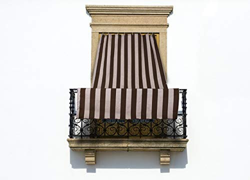 BIANCHERIAWEB Tenda Da Sole Ombreggiante Tendone A Caduta Per Esterno Balcone Fantasia Rigata Modello Riga Larga
