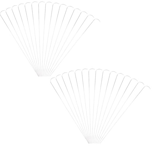 WEBEEDY 30 Stück Nadeln mit gebogenen Perlen, gebogene Nadel Big Eye Perlennadeln aus Edelstahl, Nadeln, Spinnnadeln, Perlen, Basteln (19 cm)