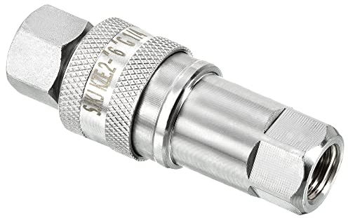 PATIKIL Hidráulico Rápida Conexión Acoplador Juego, 1 Juego Carbono Acero G1/4 Hembra Tubo Montaje Enchufe Adaptador para Construcción Agricultura, Plata