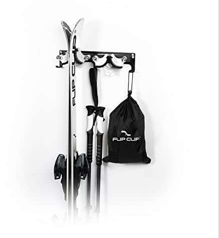 Flip Clip Duo | Universalhalterung | Skihalterung | Snowboardhalterung | Wandhalterung | Gerätehalter | Werkzeughalterung | Aus Stahl, Aluminium und Glasfaserverstärktem Kunststoff (Weiß)