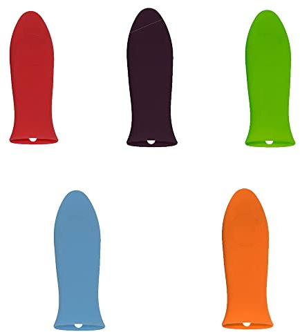 5 PCS Silicone Hot Handle Holder Pan Handle Covers Silicone Pot Grip Sleeve for Pans Cast Iron Griddles Cookware Handles Kitchen Cookware