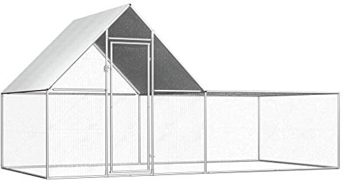 BULANED Hühnerstall, Kaninchenstall, Legenester Für Hühner, Hühnerhaus, 4x2x2 m Verzinkter Stahl