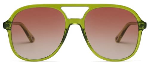 SOJOS Retro Polarized Aviator Sunglasses Womens Mens Classic 70s 80s Vintage Trendy Square Aviators SJ2174, Light Green/Gradient Pink