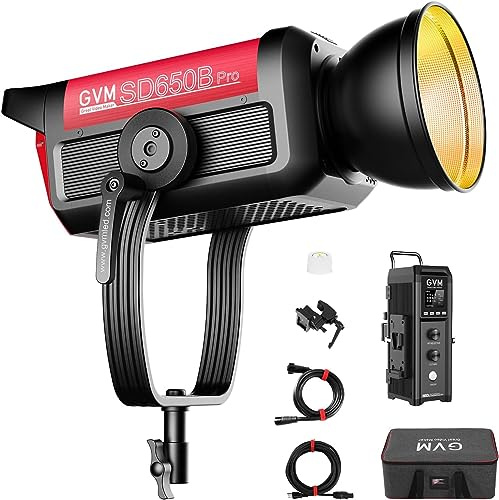 GVM PRO 650W Videolampa Studiolampa LED Bownes, Tvåfärgad 2700K–6800K COB Studio Kontinuerligt Ljus Fotografering 81300Lux/m CRI/TLCI97+ 12 Effekter för Video Studio, YouTube Streaming LED Videolampa