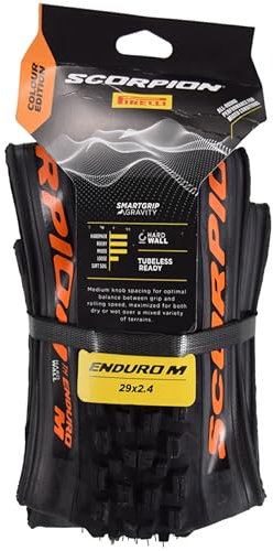 Pirelli Scorpion Enduro M orange Label 29 x 2.4 1x MTB-Reifen 29 Zoll Enduro Trail Reifen Mixed Terrain MTB Tire Fahrradreifen Tubeless Ready TLR Mountainbike Reifen pannensicher Downhill Faltreifen