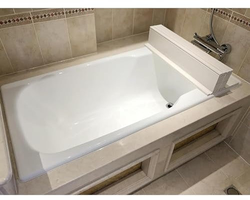 Faltbare Badewannen-Isolierabdeckung, einziehbare Wannenablage, PVC-Lamellenwannenabdeckung, passend for die meisten Wannen, geeignet for Badezimmer, Spa-Badezeit (Size : 105x80x1.2cm)