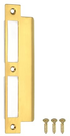 sourcing map Edelstahl-Sicherheitsschließblech 195mm x 40mm Gold | Reparaturschließblech, 201 Edelstahl, für Türzarge Türpfosten