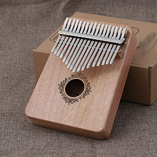 TRoki Mahagoni Kalimba-Daumenklavier mit 17 Tasten – tragbares Holz-Fingerklavier-Musikinstrument in Silber