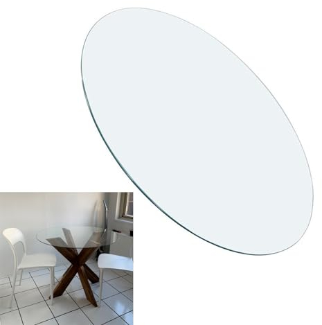Glasplatte und Tischplatte In Rund Gestalt, Glasboden mit 8mm Sicherheitsglas, Tempered Glass DIY Table, für Esstische, Couchtische, Schreibtischplatten für Das Büro (Klar Glas)(Size:38CM(15INCH))