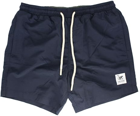 Surf Monkey Bañador Hombre Quick-Dry - Volley Short de Natación (FR/ES, Letras, L, Regular, Regular, Navy)