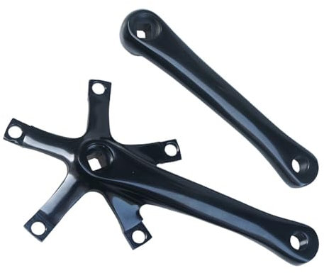QUYCOIU 165mm Kurbelgarnitur Für Rennrad/Faltrad 130BCD Vierkantkonus Kettenradgarnitur Aluminium-Legierung Kurbelarm-Set Kompatibel Mit 10-11Gang Linke Und Rechte Kurbeln Leichtes Gewicht(Black)