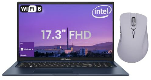 ASUS Vivobook Business Ordinateur portable FHD IPS 17,3 Intel Core i3-1215U, 40 Go de RAM, 2 To SSD, Type C, HDMI, webcam, Bluetooth, Wi-Fi 6, Win 11 Pro, bleu, paquet avec Thunderobot ML101