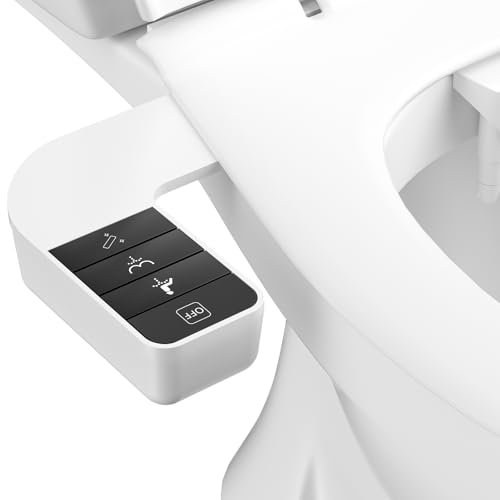 Bidet-Aufsatz für WC, nicht elektrisch Bidet Aufsatz für Toilette Ultra-Slim Bidets für bestehende Toiletten, verstellbarer Druck mit Einziehbare selbstreinigende Doppeldüsen