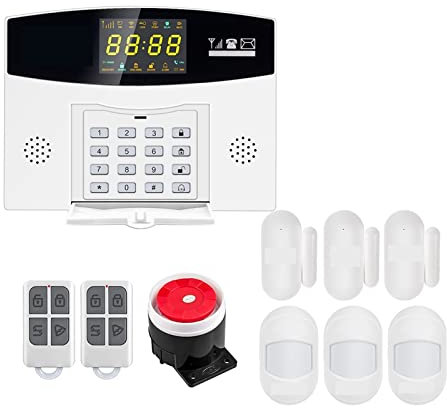 Sistema de Seguridad para el Hogar de alarma Tuya Smart 4G GSM, alarma antirrobo, 433MHZ, enlace inalámbrico de zona con cable a cámara IP con Sensor de movimiento(W210 Alarm Kit 5)