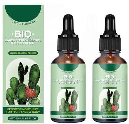 Kaktusfeigenkernöl Bio Kaltgepresst, Prickly Pear Seed Oil, Anti-Aging-Öl gegen Falten & Augenringe, Natürlich Kaltgepresstes Kaktusfeigenöl, zur Straffung Befeuchtung für Alle Hauttypen (2)