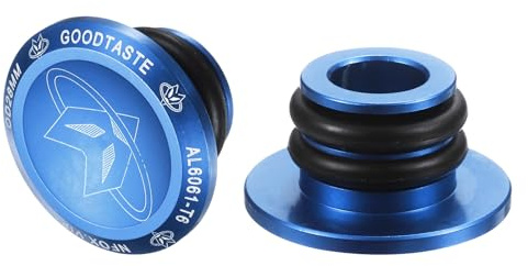 sourcing map Tapones de aluminio para manillar de bicicleta, 16.2 g con anillos a juego para bicicleta de MTB Road BMX, color azul