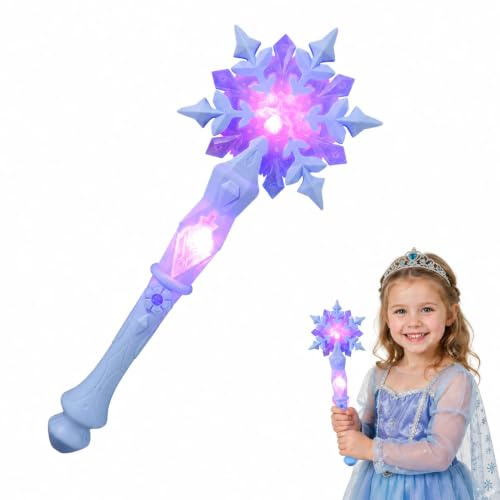 Toyvian Leuchtender Schneeflocken-Zauberstab Für Kinder Und Mädchen Leuchtendes Schneeflocken-Zauberstab-Spielzeug Als Prinzessinnen- Für Cosplay Geburtstagsparty-Zubehör Und Rollenspiele
