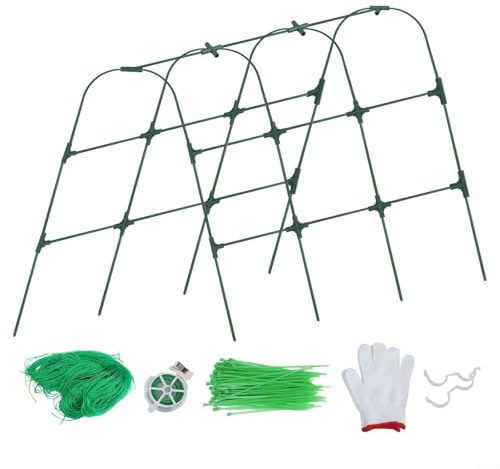 Yuanpgky U-Form Rankgitter für Kletterpflanzen mit kunststoffbeschichtetem Stahlkern, 120 cm x 120 cm, faltbarer Stützrahmen für Gurken, Tomaten und Bohnen in erhöhtem