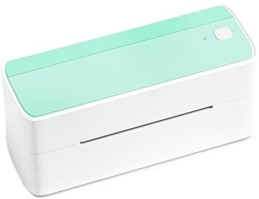 CCZRD Impresora De Etiquetas Térmicas con Bluetooth, 118mm, Portátil Postales Dirección, Ampliamente Utilizada Impresión Rápida Nítida Cada Etiqueta(White Green)