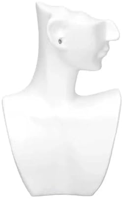 BFLCWSTD Smyckebyst skyltdocka smyckesställ, huvudbyst, smyckesställ, harts, glänsande, för halsband, för smyckesbutiker (WHITE)